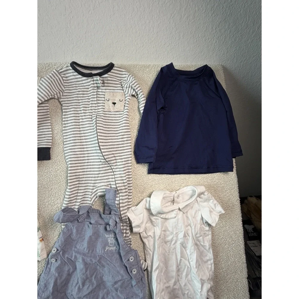 Baby Boys Clothes Lot 6-12M 12-18M Old Navy Cat & Jack Romper Pajamas